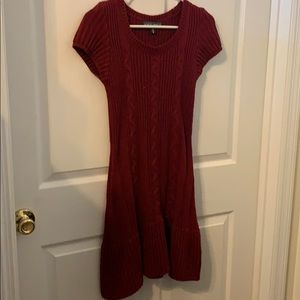 red sweater dress